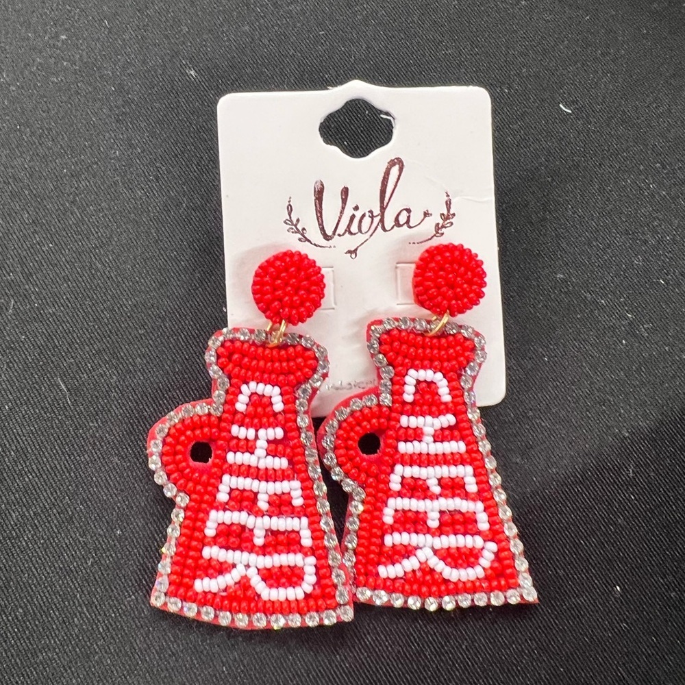 Viola Red Cheer Earrings 📣